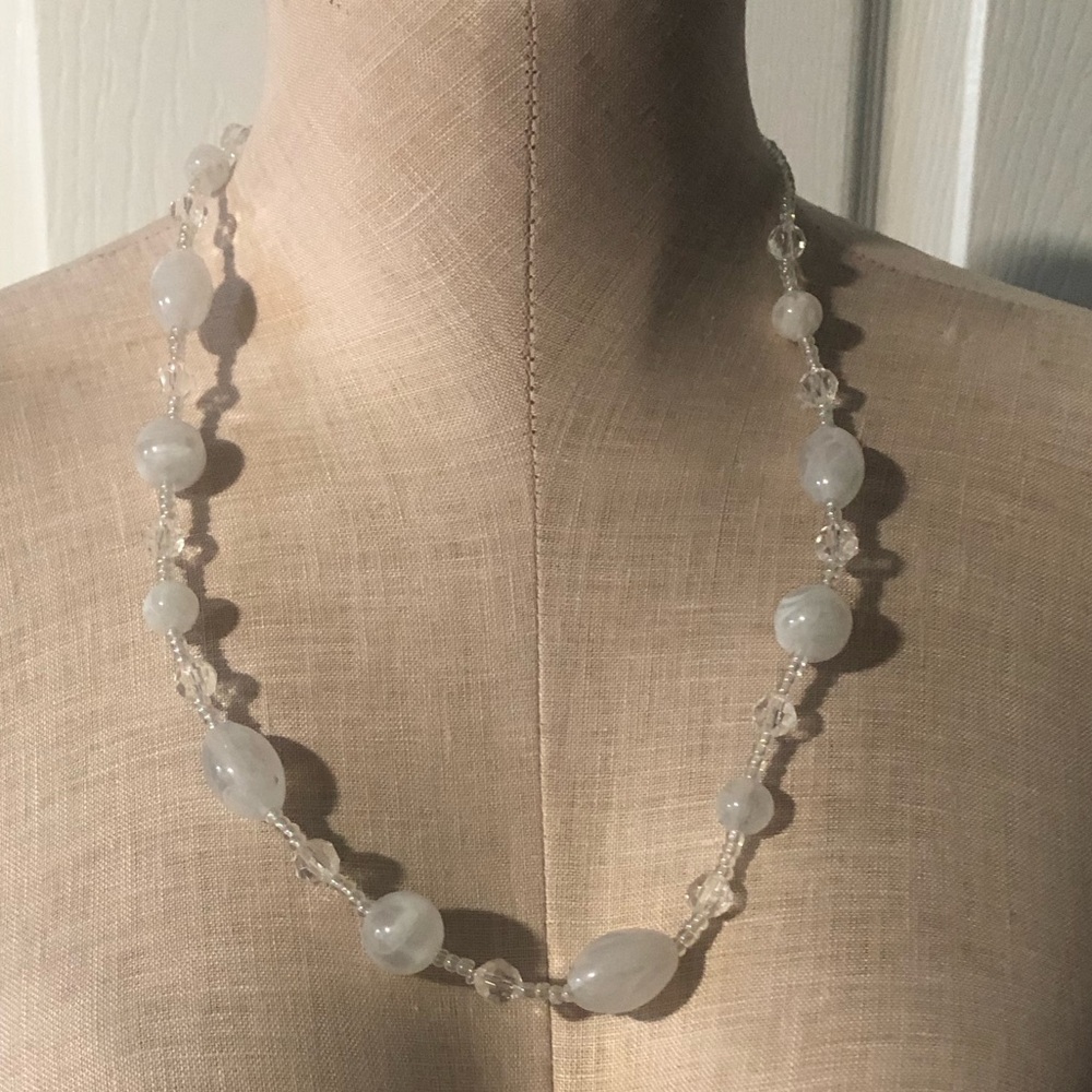 3/$20 White/Clear beaded Necklace